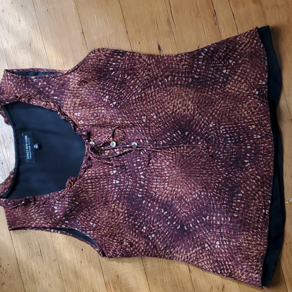 snakeskin print lined silk tank, 2P